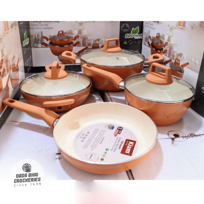 Picture of Kiam 7 Piece Ceramic Coating Granite Non Stick Cookware Set Induction Bottom and Gas Stove Friendly
