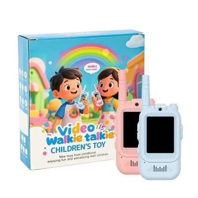 Picture of Video W.alkieT.alkies for Kids, Handheld 2 Pack Rechargeable Video Intercom Kids W.alkies T.alkies, Indoor Outdoor Toys for Family Games, Outside, Camping, Hiking for Boys Girls Ages 3-12 (Blue/Pink)