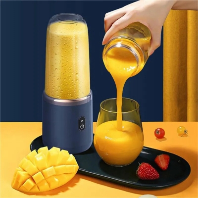 Picture of 6 Blades Electric Juicer Cup 2 Cups For Travel Portable Juicer Mixer Usb Charge Fresh Fruit Juice Personal Blender Smoothie
