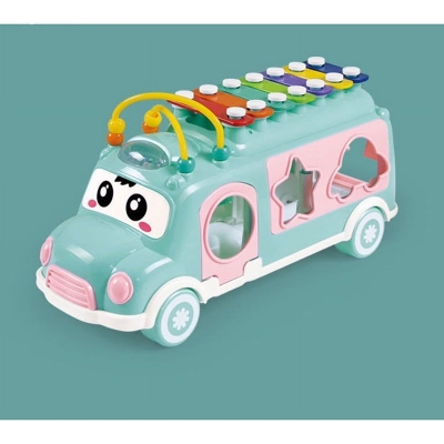 Picture of Toy Life Baby Musical Toys Xylophone Bus for Kids Musical Instruments – Baby Toys 12-18 Months with Bouncer Shapes and Building Blocks Music School Shape