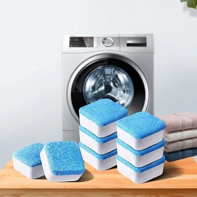 Picture of 2 Pcs Washing Machine Cleaner Descaler Deep Cleaning Tablets For Front Loader Top Load Washer Laundry Tub Safe Deodorizer