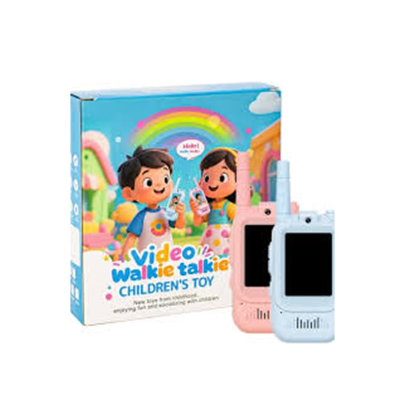 Picture of Video W.alkieT.alkies for Kids, Handheld 2 Pack Rechargeable Video Intercom Kids W.alkies T.alkies, Indoor Outdoor Toys for Family Games, Outside, Camping, Hiking for Boys Girls Ages 3-12 (Blue/Pink)