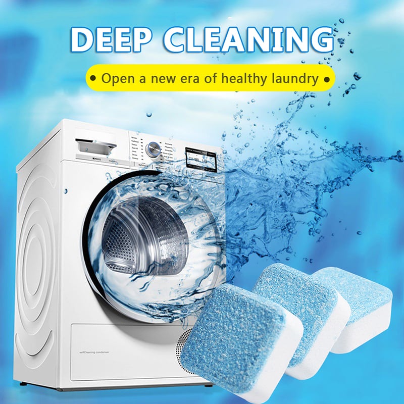 Picture of 2 Pcs Washing Machine Cleaner Descaler Deep Cleaning Tablets For Front Loader Top Load Washer Laundry Tub Safe Deodorizer
