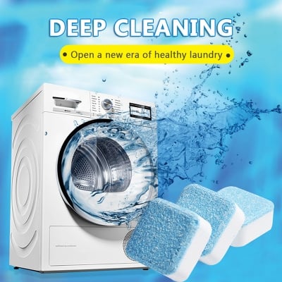 Picture of 2 Pcs Washing Machine Cleaner Descaler Deep Cleaning Tablets For Front Loader Top Load Washer Laundry Tub Safe Deodorizer