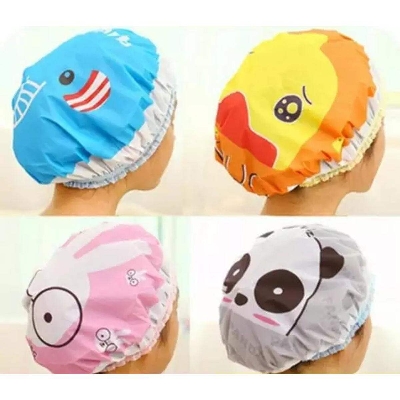 Picture of Protect Your Hair From Getting Wet While Cooking Or Showering On Rainy Days Waterproof Female Shower Cap Lady Women hat for baths