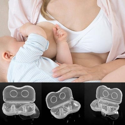 Picture of Silicone Nipple Protectors Feeding Mothers Nipple Shields Protection Cover Breastfeeding Mother Milk Silicone Nipple