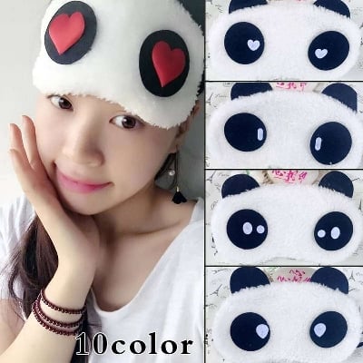 Picture of 2 pcs Travel Sleeping Eye Maskks Panda Relaxing Ice Or Hot Compress Eyeshade Maskks Bandage On Eyes For Sleeping