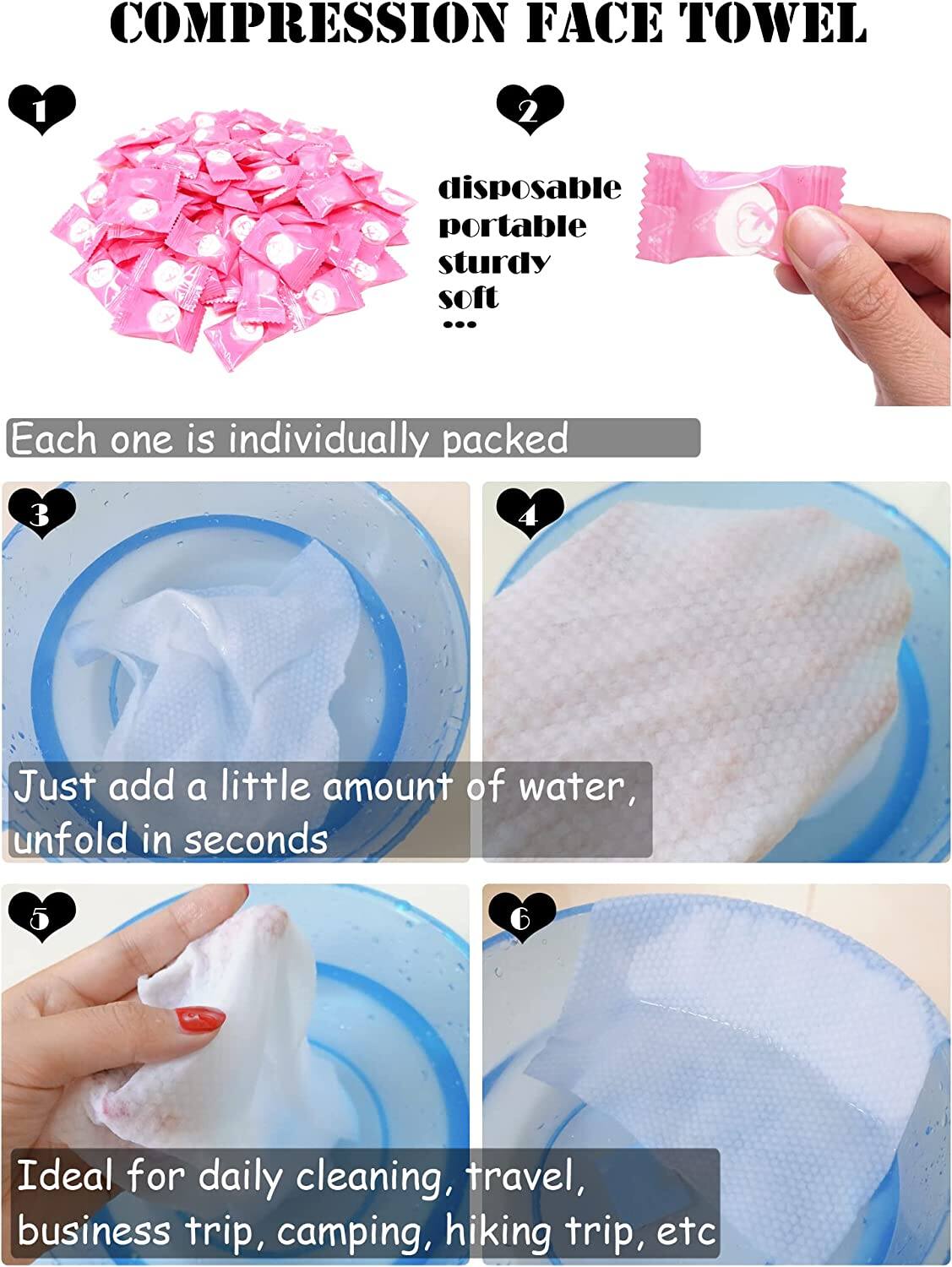Picture of 30 pcs Wet Facial Tissues Compressed Face Towels Face Towel Wet Towel Tissue Makeup Tissue Outdoor Camping Travel Washcloth Magic Tablet Wet Facial Tissue