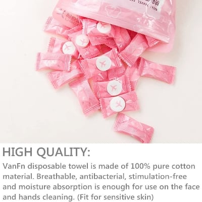 Picture of 30 Pcs Disposable Facial Tissues Compressed Face Towels Outdoor Camping Travel Washcloth Magic Tablet Wet Facial Tissue