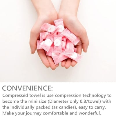 Picture of 30 Pcs Disposable Facial Tissues Compressed Face Towels Outdoor Camping Travel Washcloth Magic Tablet Wet Facial Tissue