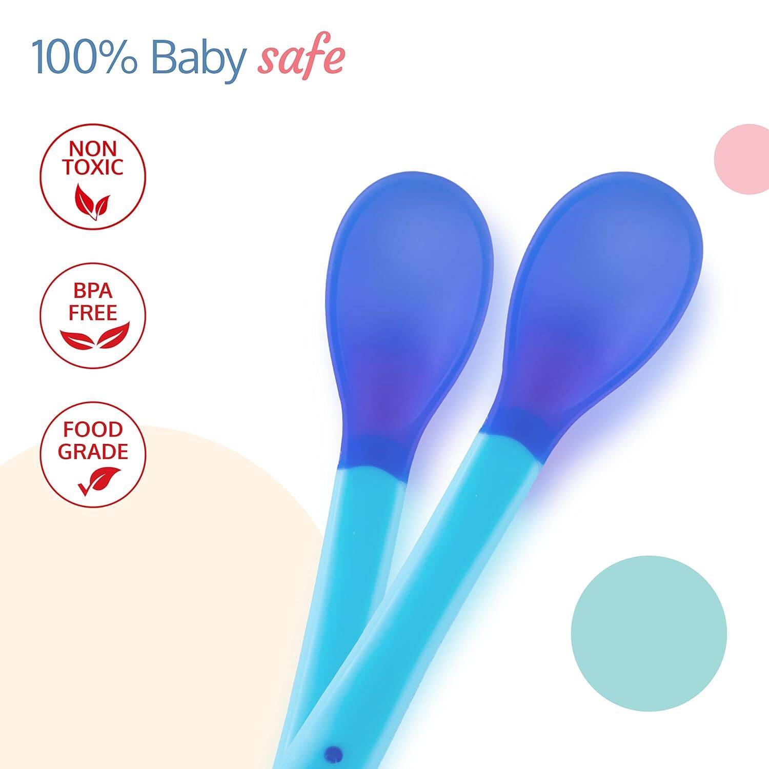 Picture of 3 Colors Temperature Sensing Spoon for Kids Boys Girls Silicone Spoon Feeding Baby Spoons Toddler Flatware Drop Shipping TSLM1