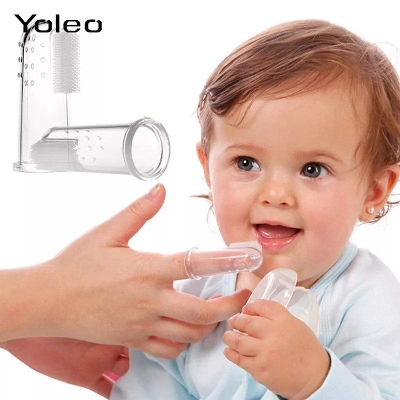 Picture of Silicone Toothbrush Baby Finger Toothbrush Children\'s Teeth Cleaning Silicone Toothbrush Rubber Cleaning Baby Toothbrush