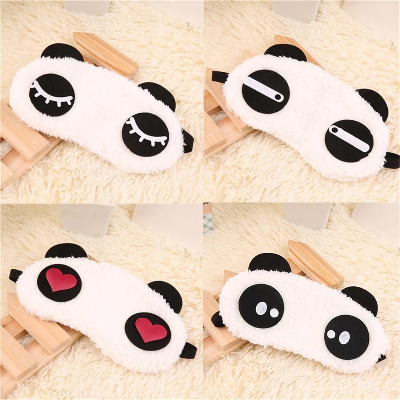 Picture of Health Care Tools Cute Face White Panda Eye Mask Eyeshade Shading Sleep Cotton Goggles Eye Mask Sleep Mask Eye Cover 3 Styles