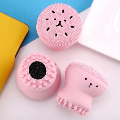 Picture of Silicone Face Cleansing Brush Facial Cleanser Pore Cleaner Cute Octopus Shape Exfoliator Face Scrub Face Scrub Washing Brush