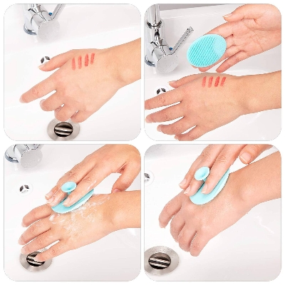 Picture of Silicone Face Scrubbers Exfoliator Brush-Facial Cleansing Brush Blackhead Scrubber Exfoliating Brush-Facial Cleansing Pads Precision Pore Cleansing Pad Acne Blackheads Removing Face Brush 1pcs