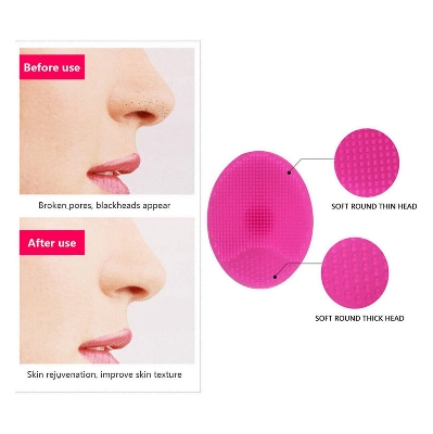 Picture of Silicone Face Scrubbers Exfoliator Brush Facial Cleansing Brush For Blackhead Remove Scrubber Exfoliating Brush-Facial Cleansing Pads Precision Pore Cleansing Pad Acne Blackheads Removing Face Brush 1Pcs - Black Head Remover