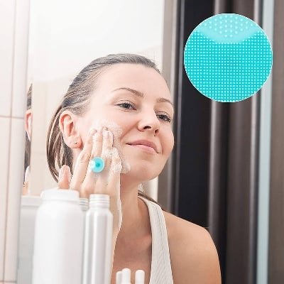 Picture of 2 pcs Face Cleansing Brush Mini Massage Waterproof Facial Cleansing Tool Soft Deep Face Pore Cleanser Brush Skin Care