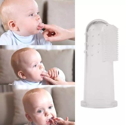 Picture of Retail Care Baby Finger Toothbrush - Silicone Gum Massager and Teether Brush for Babies and Toddlers - Kids Love Them