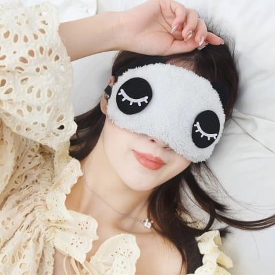 Picture of Health Care Tools Cute Face White Panda Eye Mask Eyeshade Shading Sleep Cotton Goggles Eye Mask Sleep Mask Eye Cover 3 Styles