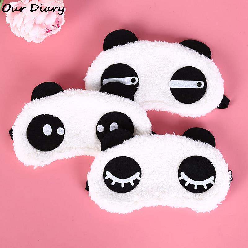 Picture of Health Care Tools Cute Face White Panda Eye Mask Eyeshade Shading Sleep Cotton Goggles Eye Mask Sleep Mask Eye Cover 3 Styles