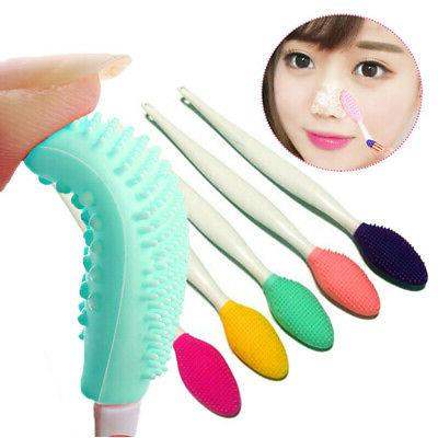 Picture of 1PCS Exfoliating Lip Brush Nose Cleaning Brush Double Side Soft Silicone Lip Scrub Tool & Nose Blackhead Remove Brush
