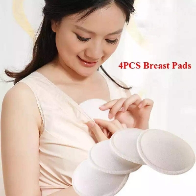 Picture of 4pcs Retail Care Breastt Pad Washable Reusable Soft Cotton Breastt Pads, Absorbent Breastfeeding Nursing Pad