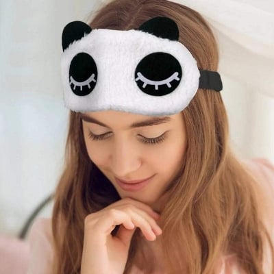 Picture of Premium Quality - Cute Panda Sleeping Face Eye Mask Blindfold Shade Traveling Sleep Eye Aid - Couture - High-end - Iconic Style