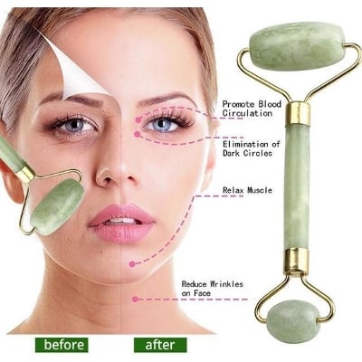 Picture of Jade Roller for Face in Professional Salon Quality  Jade Face Roller & Face Massager for Wrinkles, Fine Lines Under Eyes & Puffiness  Anti Aging Jade Facial Roller to Rejuvenate your Skin