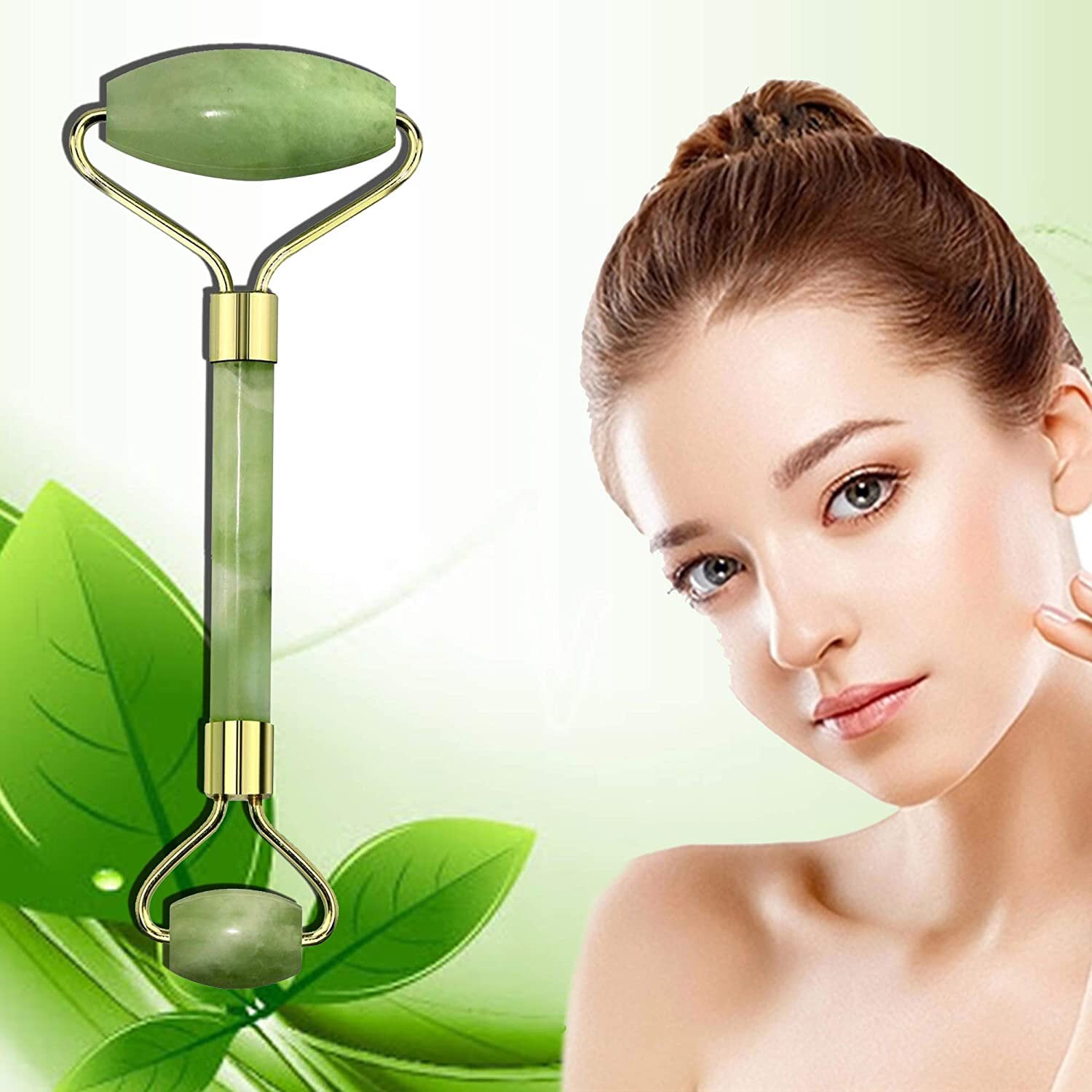 Picture of Jade Roller for Face in Professional Salon Quality  Jade Face Roller & Face Massager for Wrinkles, Fine Lines Under Eyes & Puffiness  Anti Aging Jade Facial Roller to Rejuvenate your Skin