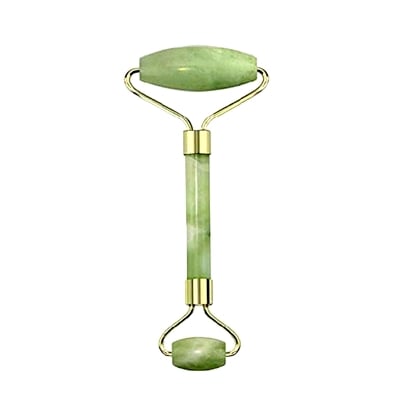 Picture of Jade Roller，face Roller，Quartz Roller，Jade Roller for face， Jade Massager for Face and Neck，Natural Quartz Roller with Natural Anti Aging Jade Stone for Face Eye Massage Roller -Green