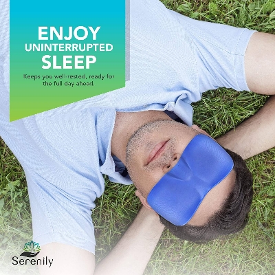 Picture of Premium Quality - Super Stylish 3D Sleeping Eye Mask Relax Sleep - Soft Eye Pouch and Good Light Reduction ( Blue) - Trend and Need full