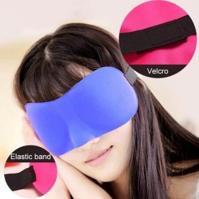 Picture of Premium Quality - Super Stylish 3D Sleeping Eye Mask Relax Sleep - Soft Eye Pouch and Good Light Reduction ( Blue) - Trend and Need full