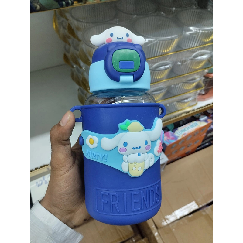 Picture of 550ML Kids Cartoon Thermos Cup, Double Drinking Straw, 316 Stainless Steel, Anti-Fall, Food-Grade Plastic, Portable, Lightweight, Perfect for Male and Female Students, School, Travel, Outdoor Fun, Gym, Picnic, Sports, and Daily Hydration-Blue
