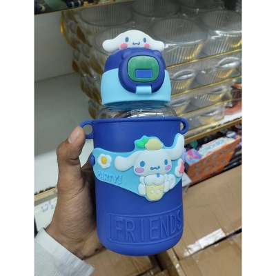 Picture of 550ML Cartoon Double Drinking Kids Thermos Cup, 316 Stainless Steel, Anti-Fall Portable Water Bottle, Straw Design, Food-Grade Safe Material, Lightweight, Perfect for Male and Female Students, School, Travel, Outdoor Fun, Gym-Blue