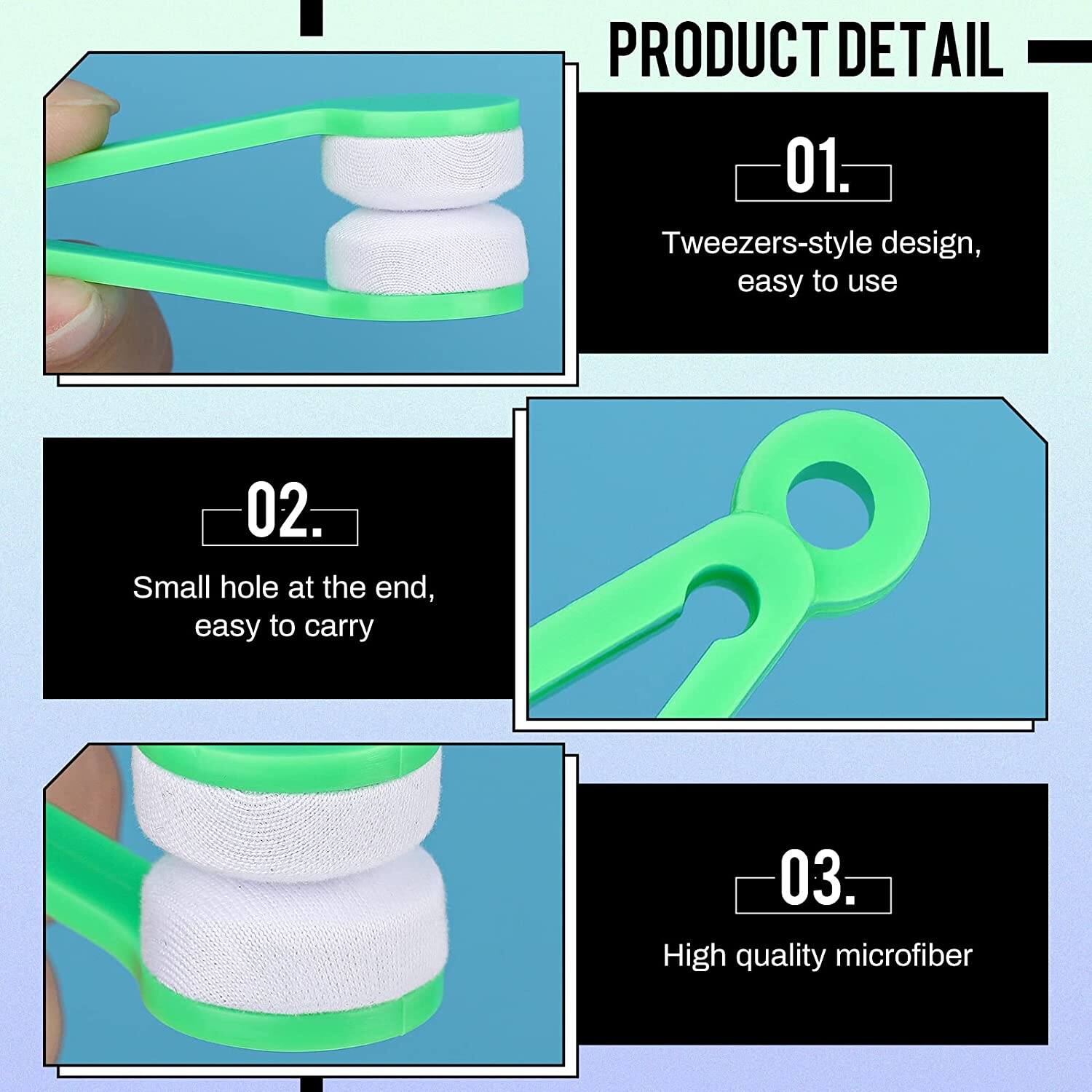 Picture of Mini Microfiber Spectacles Cleaner, Eyeglass Sun Glasses Cleaner, Soft Brush Cleaning Tool, Cleaning Clip, Microfiber, Super Light, Mini Size, Easy