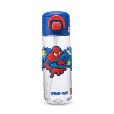 Picture of 600ML Disney Mickey Minnie Mouse Water Bottle for Kids, Large Capacity Sport Cup, Cartoon Spiderman Plastic Drink Bottle, Safe Food-Grade Material, Perfect Hydration Bottle for School, Outdoor, Gym, and Travel-Multicolor