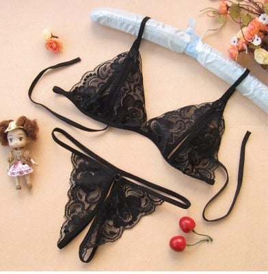 Picture of Young Beauty Sexy Lingerie Women Underwear Babydoll Sleepwear Bra + Gstring Set Babydoll Bikini Set NonPadded Bra & Panty Nightwear Lingerie