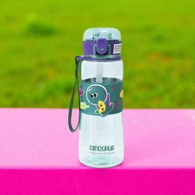 Picture of Kids Straw Water Cup 600ml Summer Cartoon Cute Student Bottle Plastic Leakproof BPA Free Household Drinkware Portable for Boys Girls School Office Outdoor Travel-Multicolor