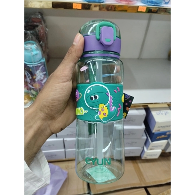 Picture of Kids Straw Water Cup 600ml Summer Cartoon Cute Student Bottle Plastic Leakproof BPA Free Household Drinkware Portable for Boys Girls School Office Outdoor Travel-Multicolor