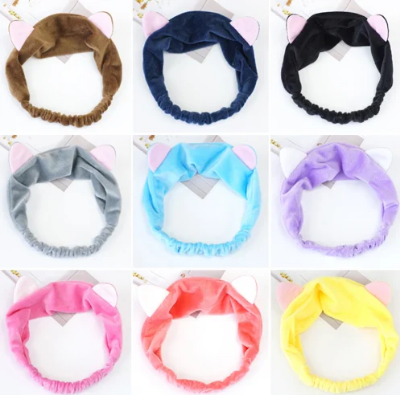Picture of 1PCS Cute Kitty Cat Ear Headbands Women Girls Wash Face Spa Makeup Lovely Etti Wrap Hair Band