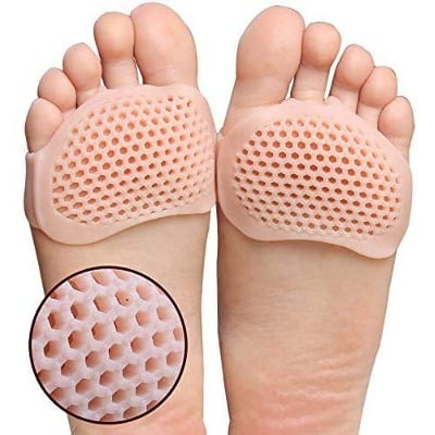 Picture of RETAIL CARE® Eranqo 2 Pieces Metatarsal Ball of Foot Cushion - silicone Gel Half Toe Sleeve Anti-Skid Forefoot Smooth and soft Pads for Pain Relief heel provides silicone Heel Protector foot Gel Socks for Repair