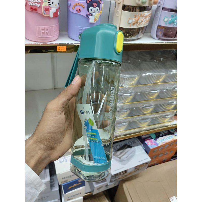 Picture of Eco-Friendly 680ml Square Shape Plastic Cycling Sport Bottle for Athletes, Gym, Outdoor Running, Hiking, Fitness, BPA-Free Food Grade Water Container, Lightweight, Reusable, Portable Drinkware with Random Color Design-Multicolor