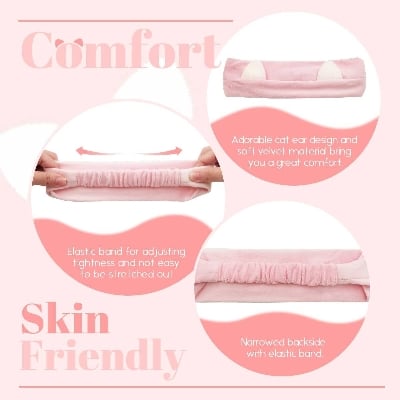 Picture of Stylish Addition - 1PCS Cute Kitty Cat Ear Headbands Women Girls Wash Face Spa Makeup Lovely Etti Wrap Hair Band - Modern - Choice Expression