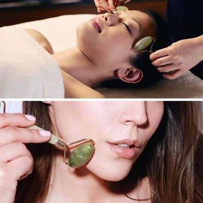 Picture of Jade Roller,Anti-aging 100% Natural Facial Jade Stone for Face and Eyes Massager-Rejuvenate Skin & Remove Wrinkles