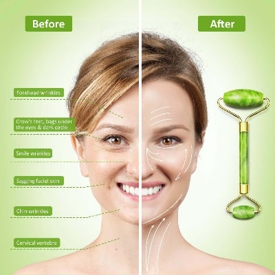 Picture of Retail CareAnti Aging Jade roller Therapy 100% Natural jade facial roller double Neck Healing Slimming Massager (Jade Roller)