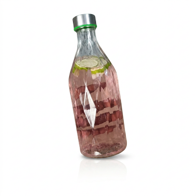 Picture of 1000ML Reusable Diamond Design Clear Glass Bottle – Ideal for Water, Milk, and Daily Hydration, Combining Practicality with Elegant Visual Appeal.-Multicolor