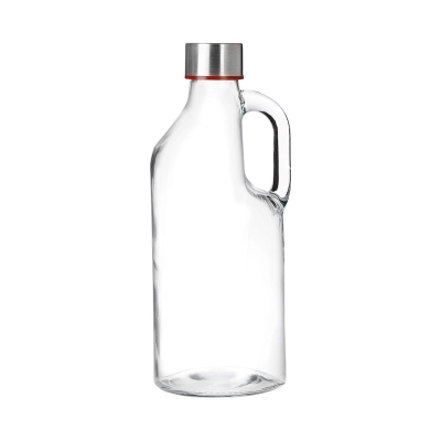 Picture of Portable 1000ml Plain Glass Water Bottle with Handle, Spill-Proof Stainless Steel Lid – Ideal for Gym, Travel, and Everyday Hydration Needs.-Multicolor