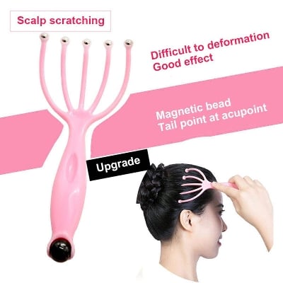 Picture of Scalp Massager Tool Protable Handheld Five Fingers Claw Steel Ball Relaxation Head Massager For Home Office Travel