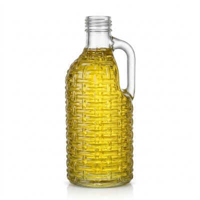 Picture of Modern Design 1000ml Textured Glass Water Bottle, Portable with Handle, Air-Tight Stainless Steel Cap – Perfect for Juices, Smoothies, and On-the-Go.-Multicolor