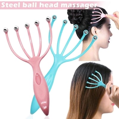 Picture of Sileni Manual 5 Scalp Hand Massager, Stress Relax, Spa, Therapy Dealing, Relaxation & Stress Reduction Suitable for Home, Office and Travel, With 2 Hook Free (5-Claw Ball Massager)